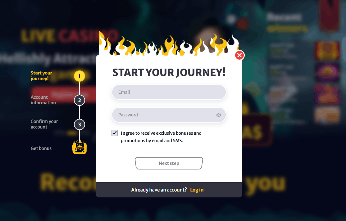 Registrazione su Hellspin passo dopo passo